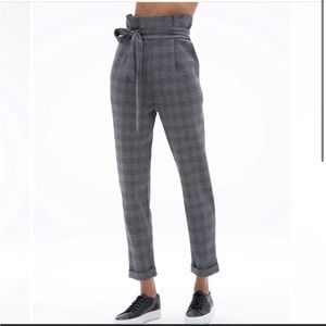 NWT ONA Plaid Paper Bag Pants size XL